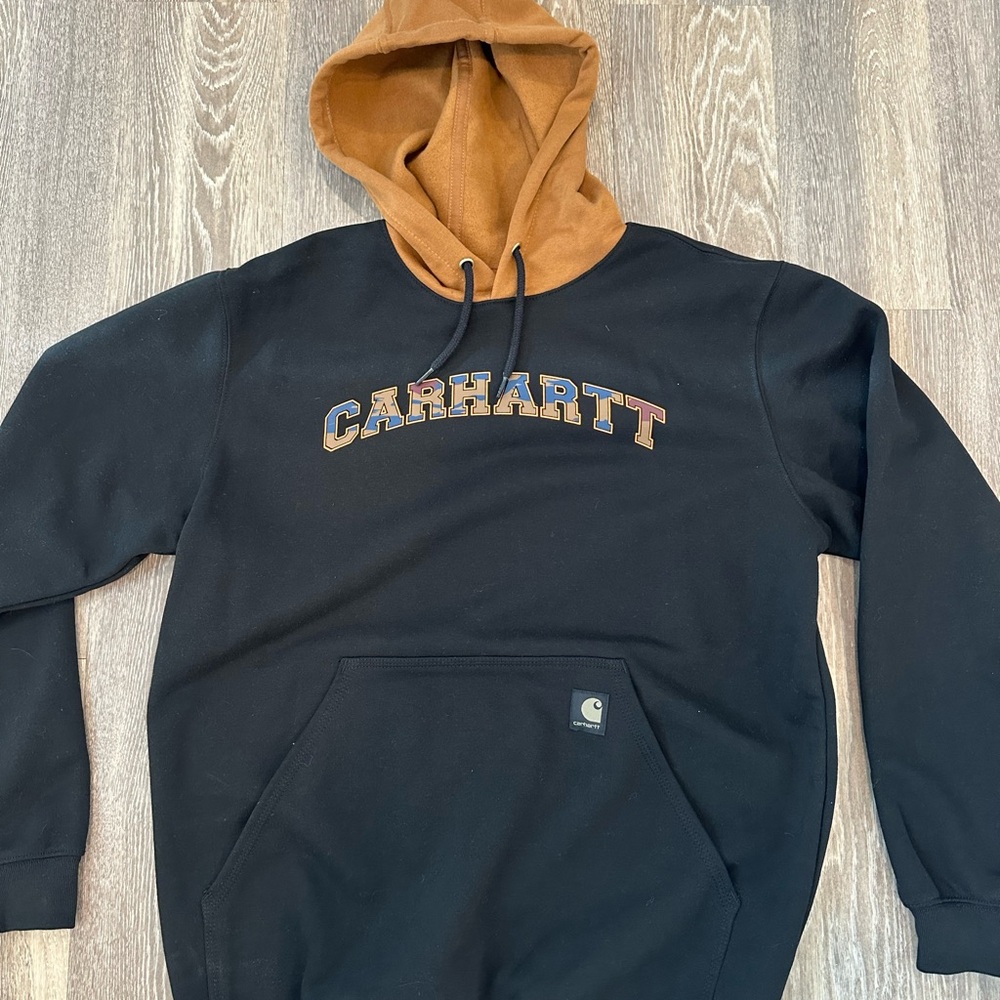 Carhartt WIP Black Hoodie with Brown Hood